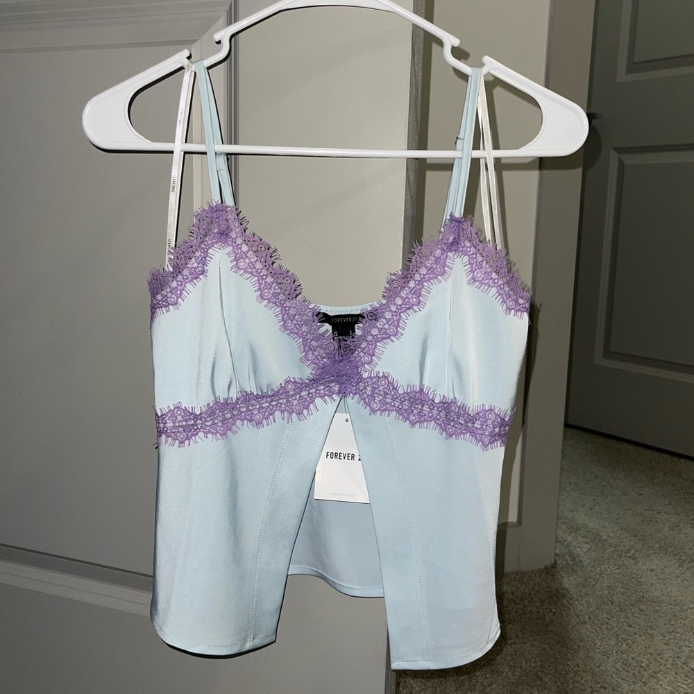 NWT Forever 21 Lace Open Front Cami Tank Top